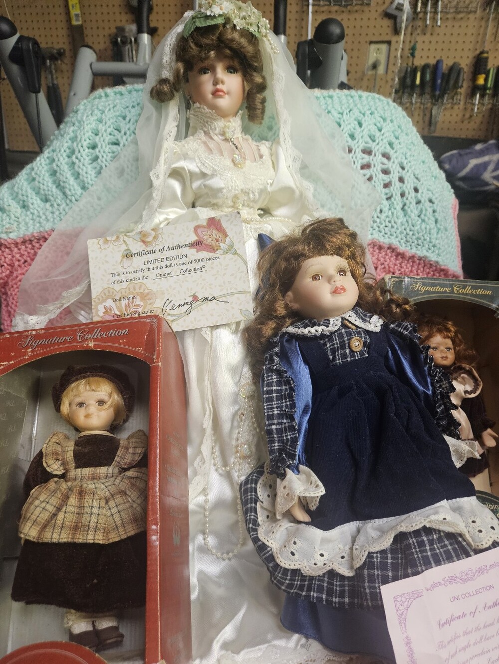 Porcelain Bride Doll in Ivory Lace Gown